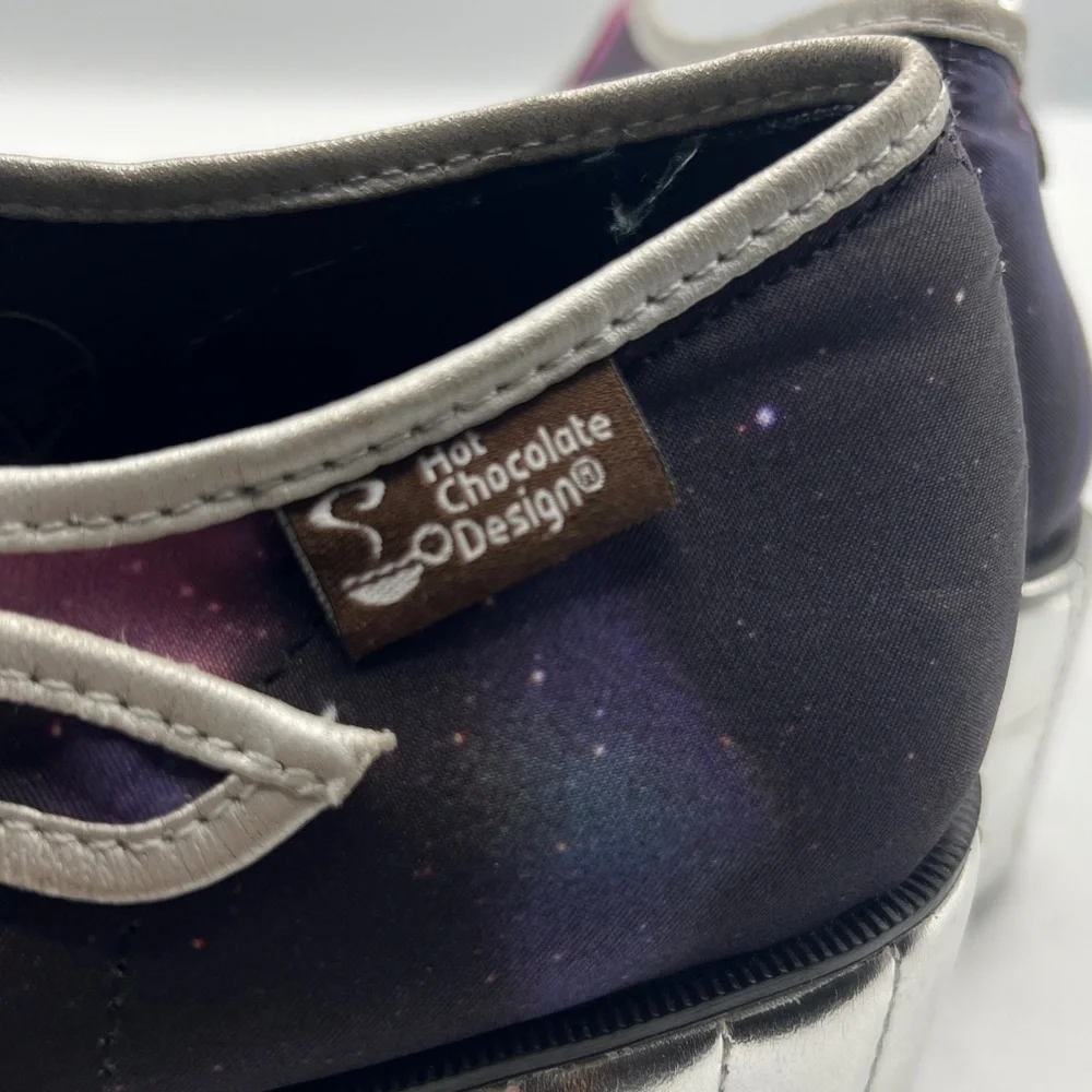 Galaxy Astronaut Platform Mary Janes - Silver Platform, Purple Galaxy Print - Picture 9 of 11